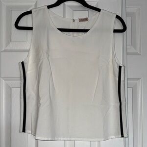 White Sleeveless Top with Black   Brazilian